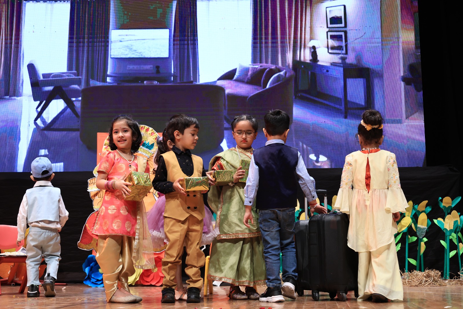 Child smiling during a school event
