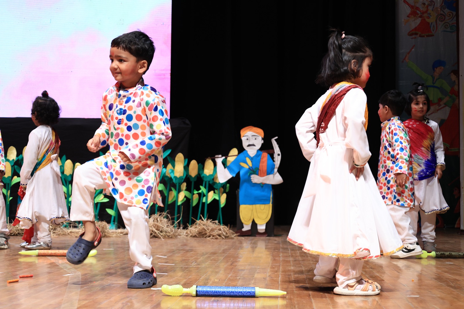 Teacher reading story to children